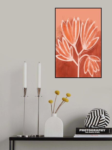 Peachy Flowers Poster och Canvastavla