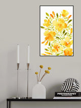 Watercolor California poppies quad 1 Poster och Canvastavla