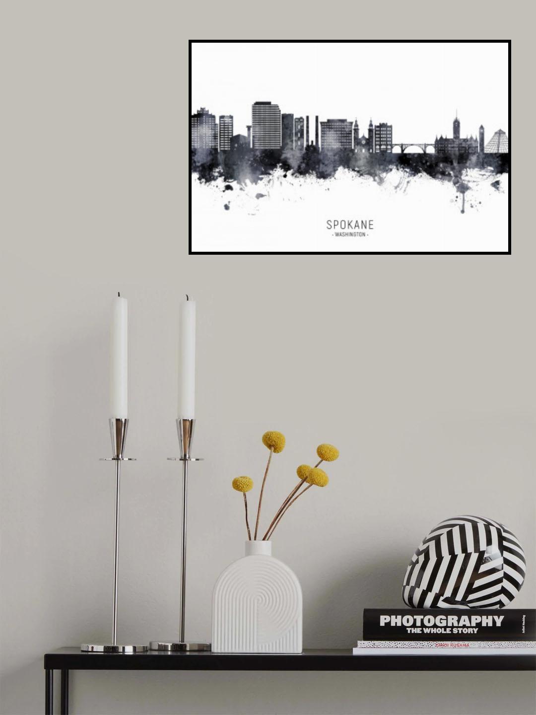 Spokane Washington Skyline Poster och Canvastavla