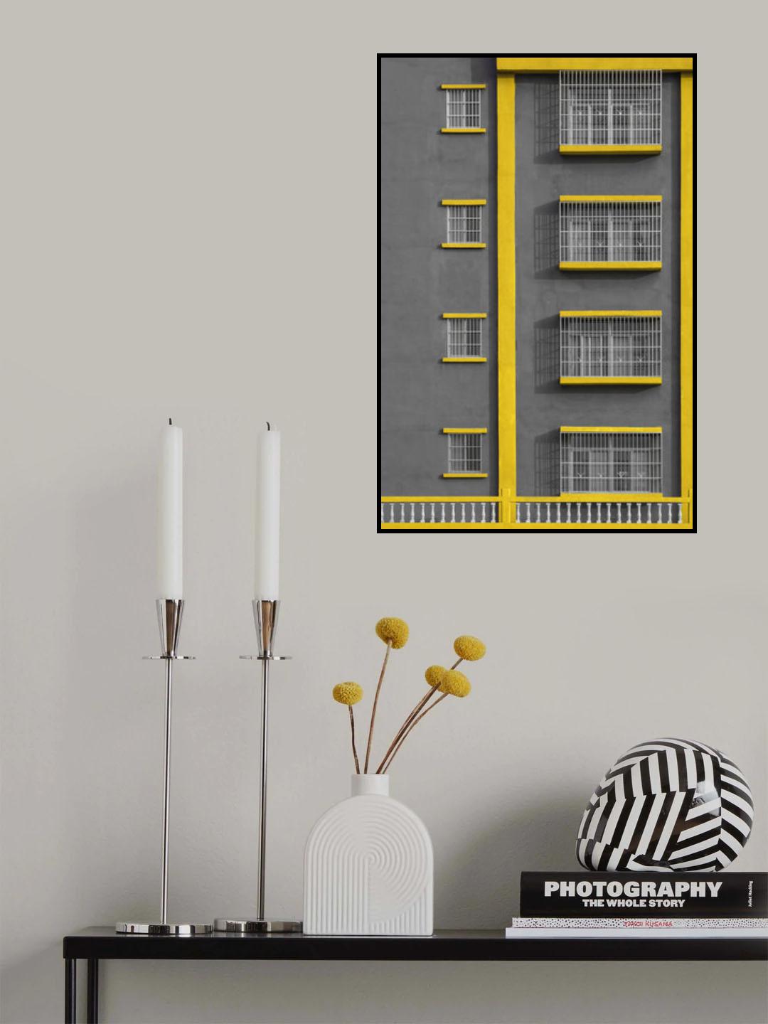 Yellow lines Poster och Canvastavla