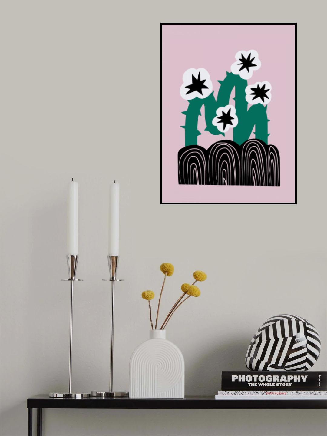 Black Thorny Star Flower Poster och Canvastavla
