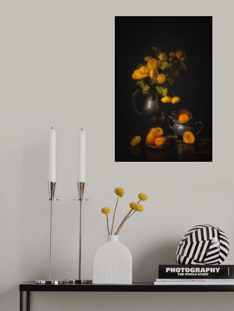 Enjoy Sweet Yellow Peach Poster och Canvastavla