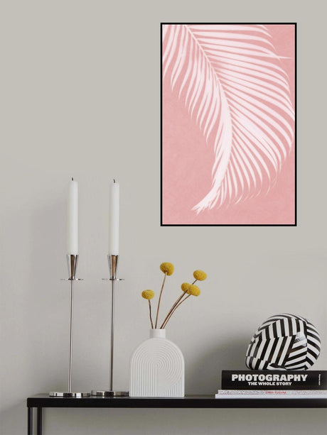 Palm Leaves On Pink Silhouette I Poster och Canvastavla