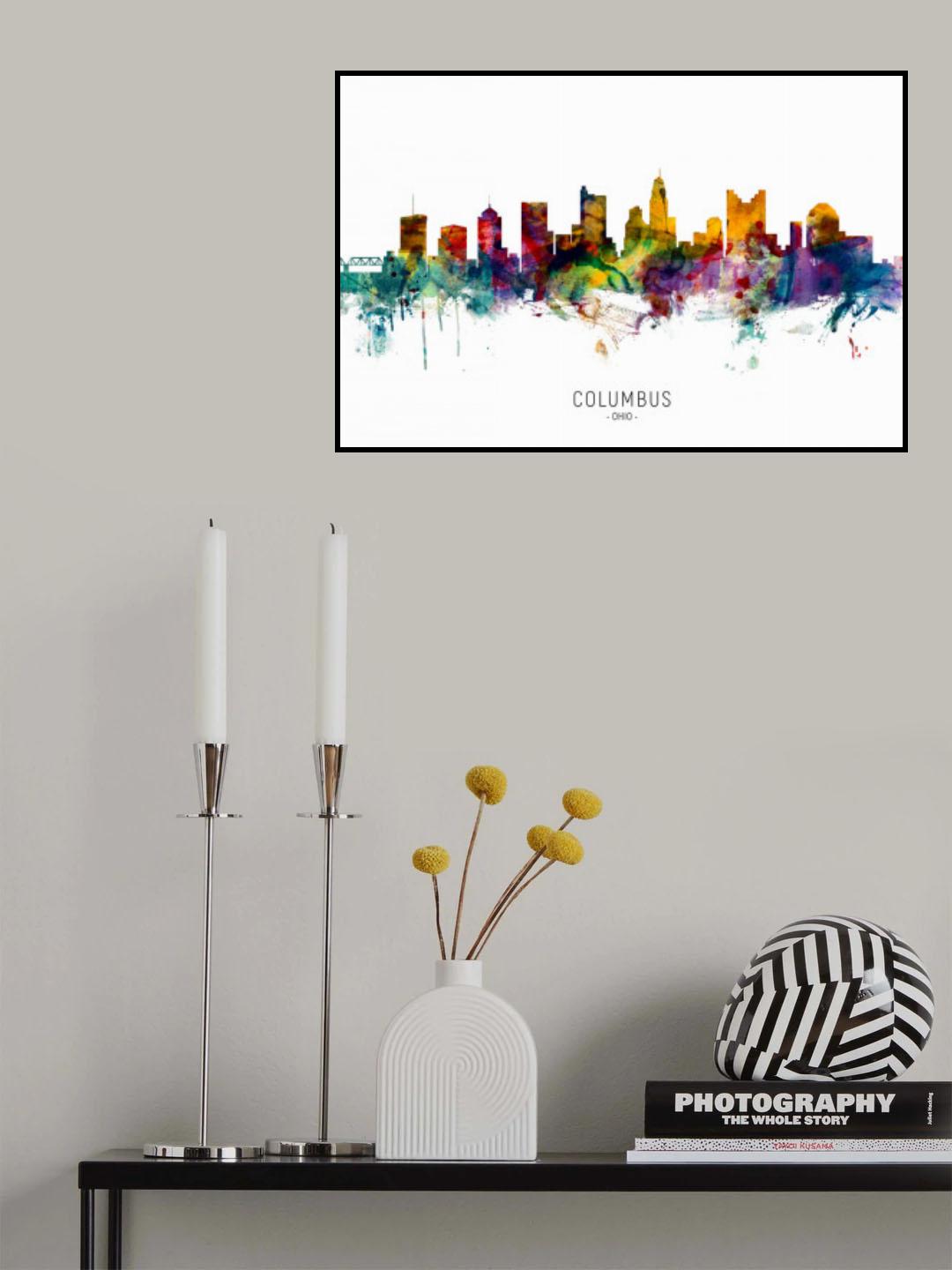 Columbus Ohio Skyline Poster och Canvastavla