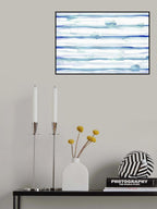 Abstract Lines Blue and White 10 Poster och Canvastavla