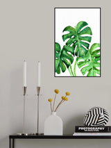 Monstera leaves in loose watercolor Poster och Canvastavla