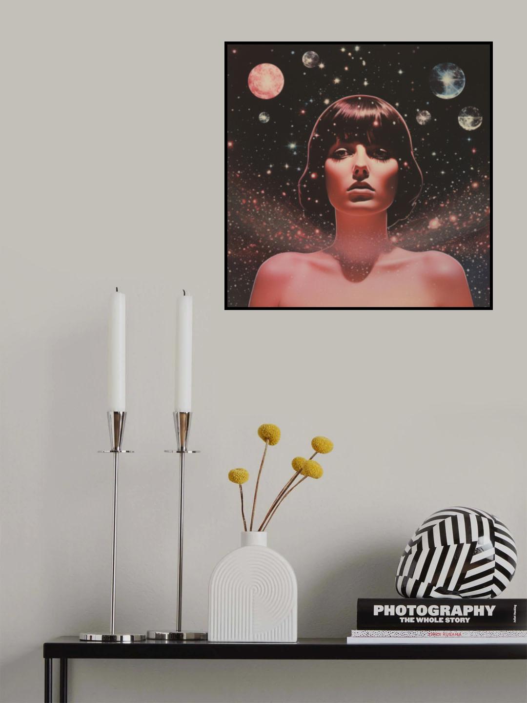 Space Goddess Collage Art Poster och Canvastavla