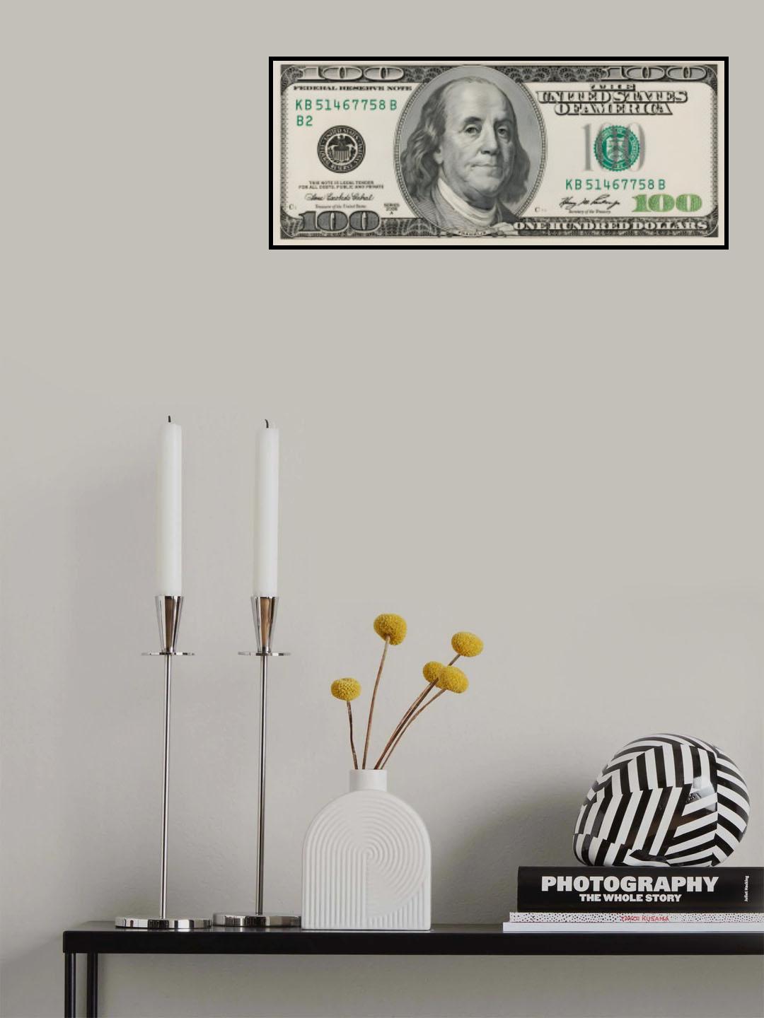 100 Dollar Poster och Canvastavla