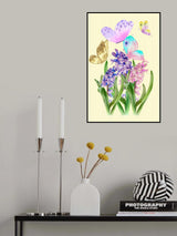 Flowers and butterflies Poster och Canvastavla