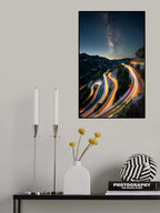 A mountain road under the Milky way Poster och Canvastavla