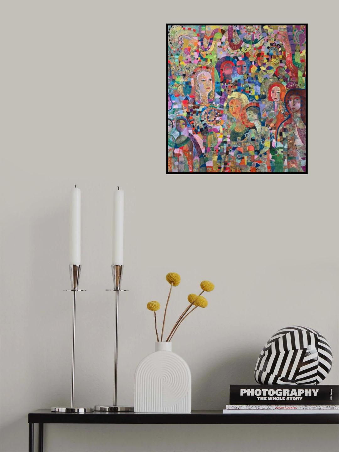 Human Tapestry 36%22x36%22 Oil Paint On Panel  2022 Poster och Canvastavla