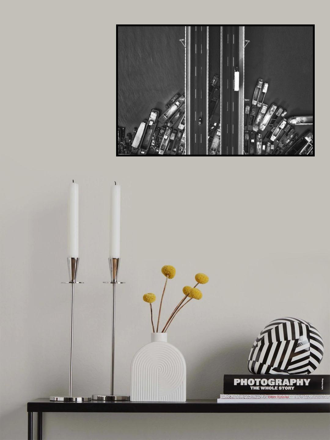 A bridge full of ships Poster och Canvastavla