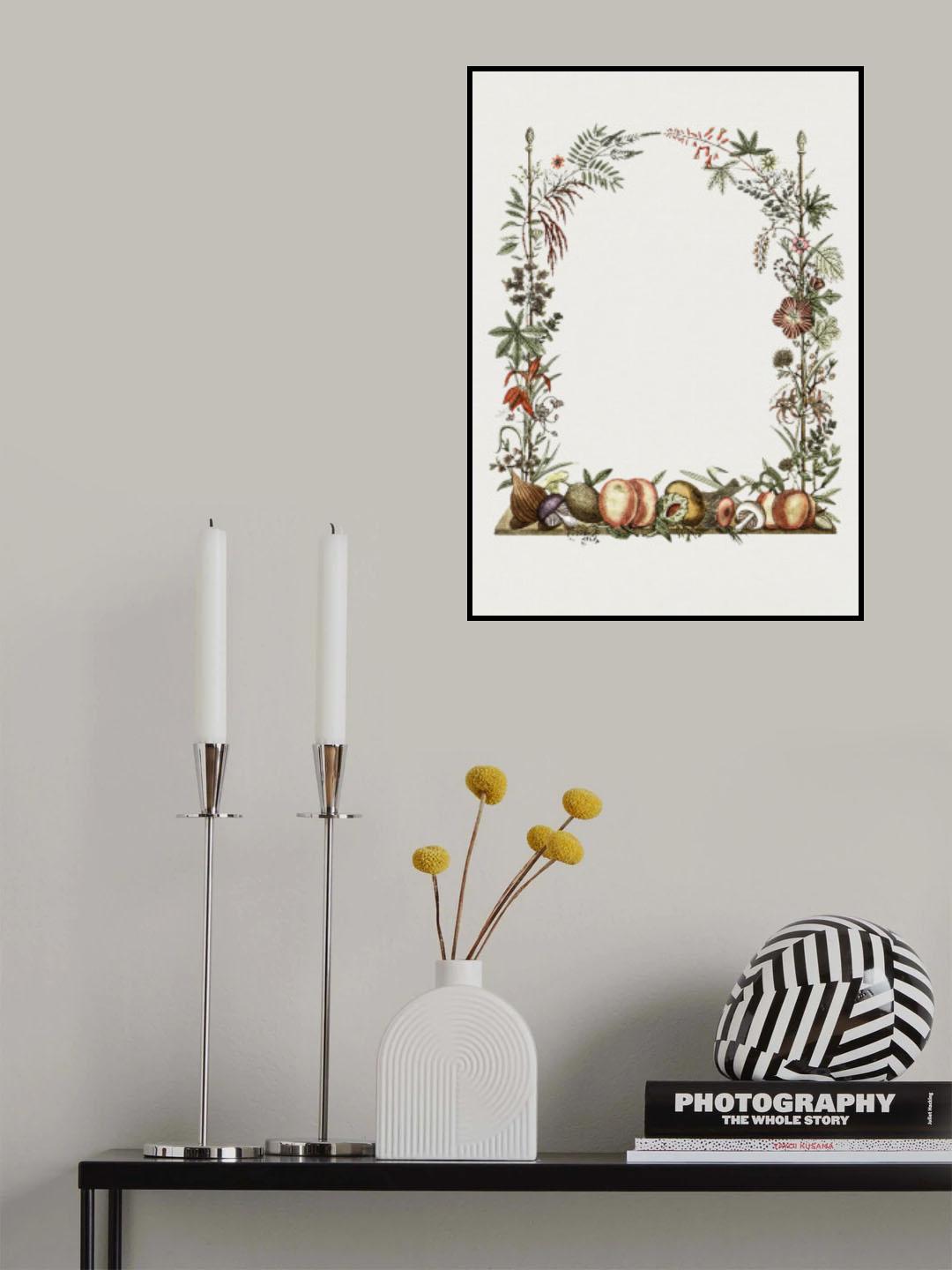 Hand Drawn Botanical Frame Poster och Canvastavla