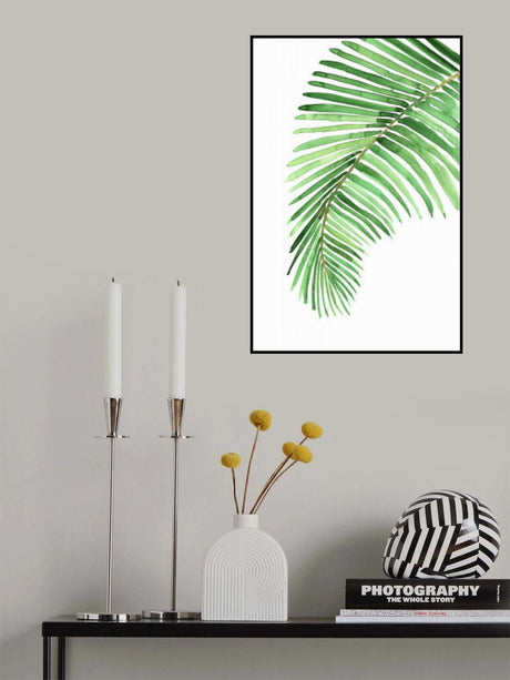 Palm leaf in loose watercolor Poster och Canvastavla