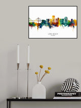Long Beach California Skyline Poster och Canvastavla