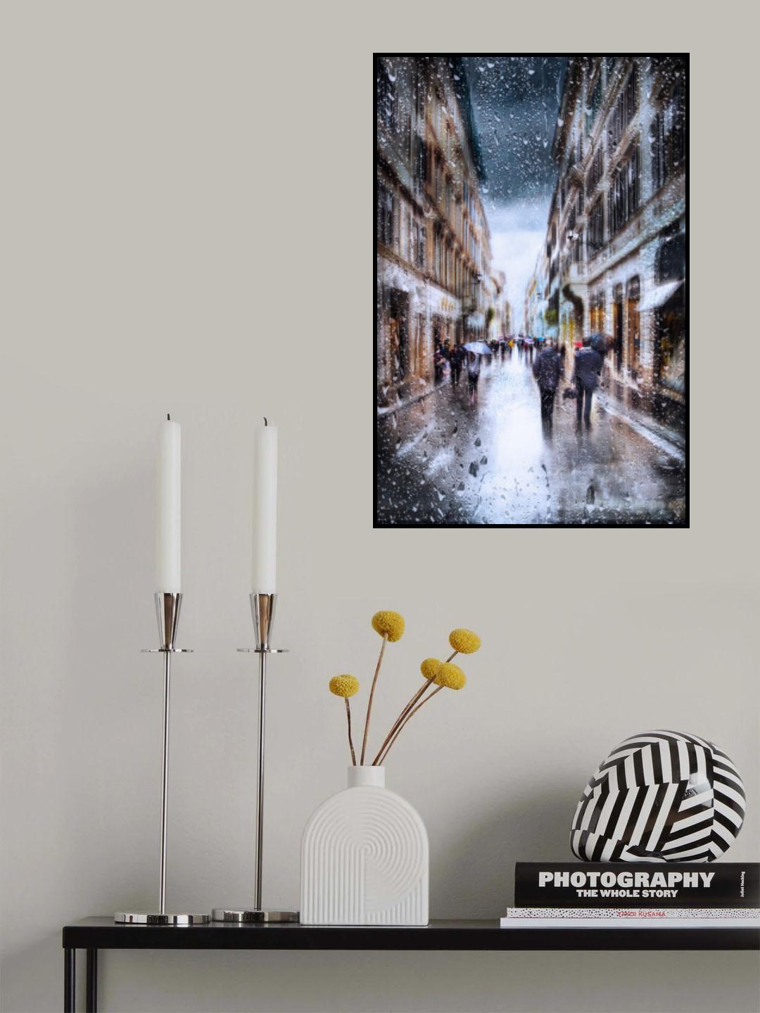 Via Frattina in the rain Poster och Canvastavla