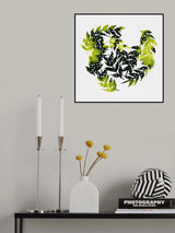 Polka Dots Leaves Curved Poster och Canvastavla