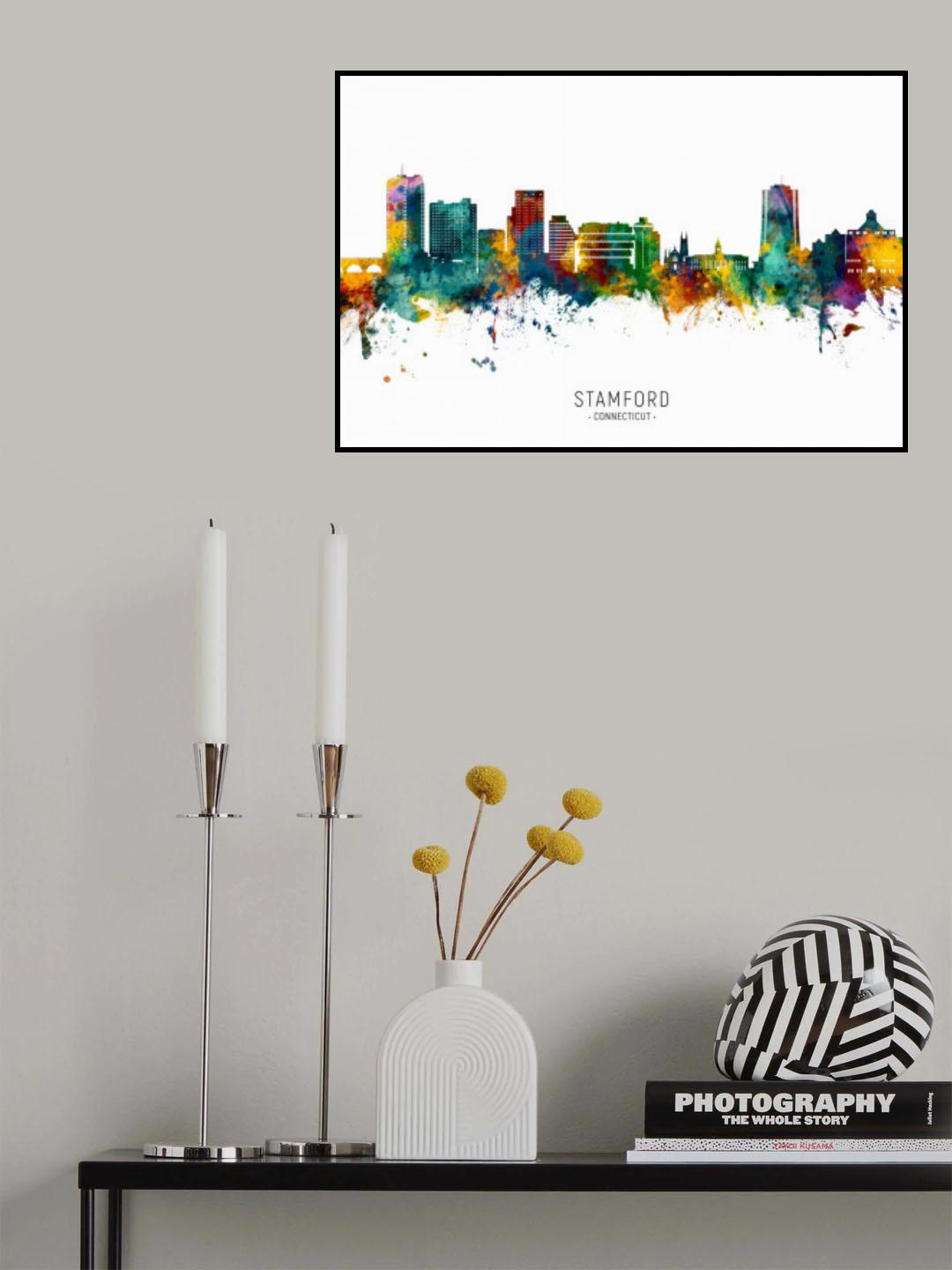Stamford Connecticut Skyline Poster och Canvastavla