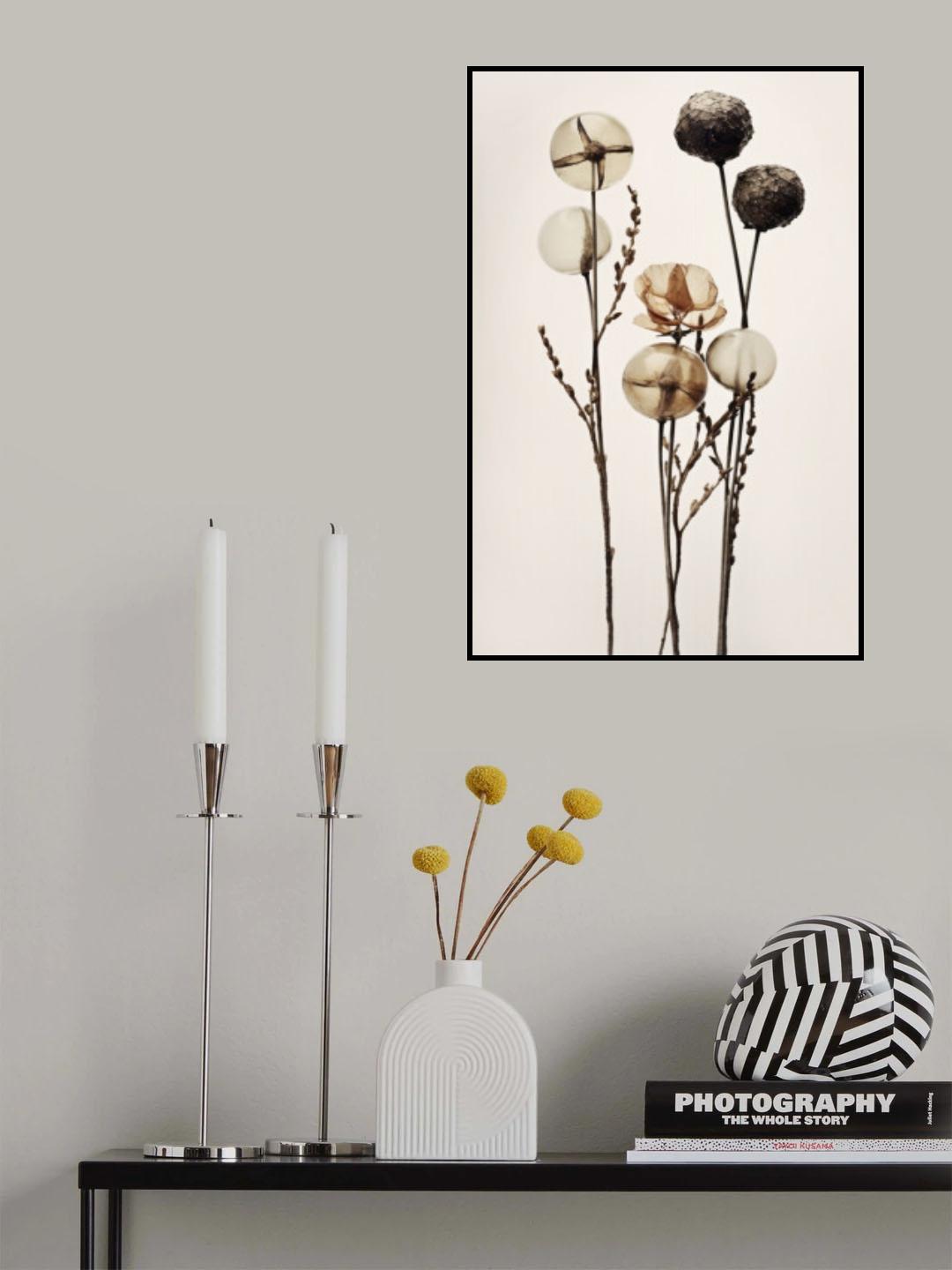 Glass Ball Flowers Poster och Canvastavla