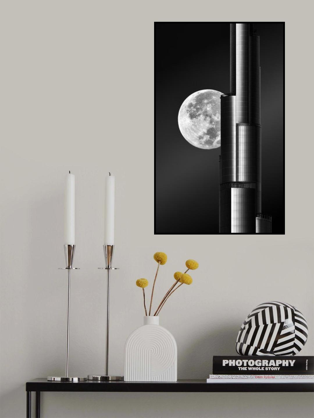 Super moon Burjkhalifa Poster och Canvastavla