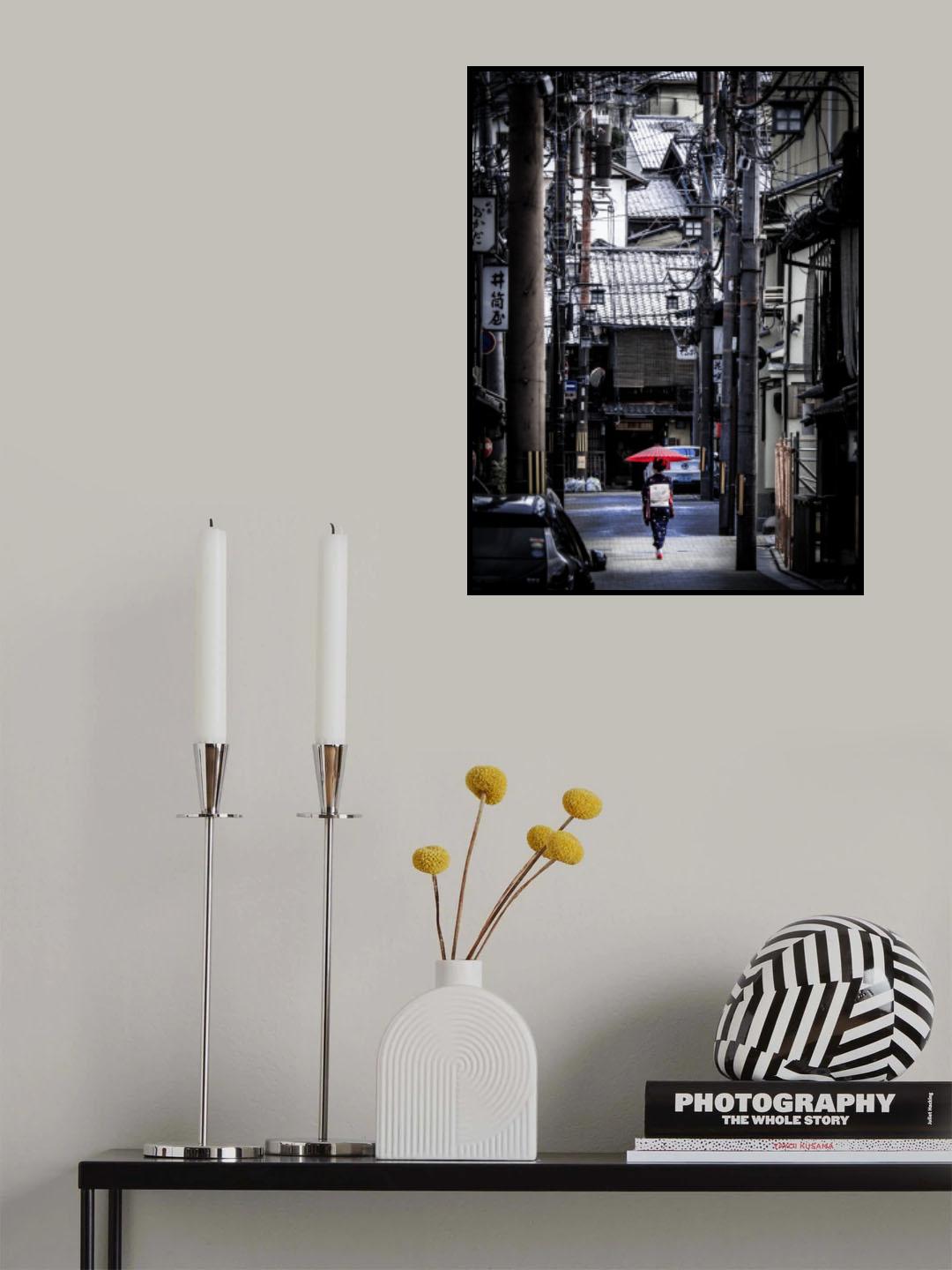 Walking in snowy morning Poster och Canvastavla