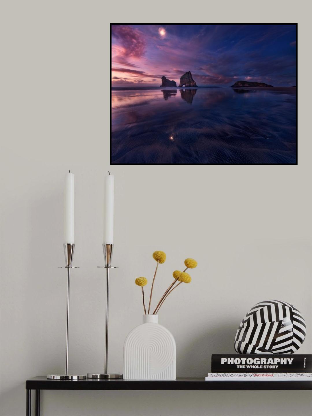 Golden Bay when Night Falls Poster och Canvastavla
