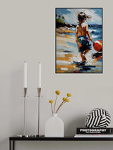 Boy On the Beach Poster och Canvastavla