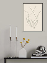 Holding Hands Green Poster och Canvastavla