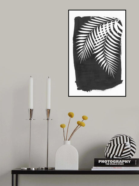 Black Palm Leaves Foliage Silhouette Poster och Canvastavla
