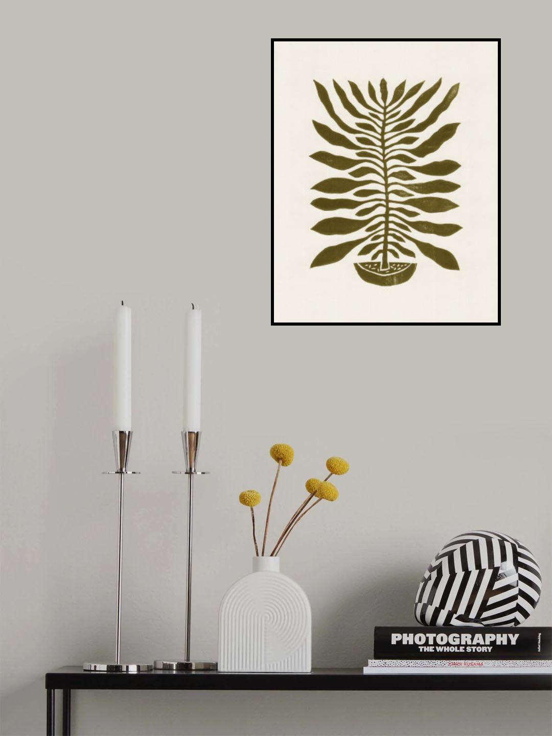 ne Hundred-Leaved Plant #22 / Lino Print