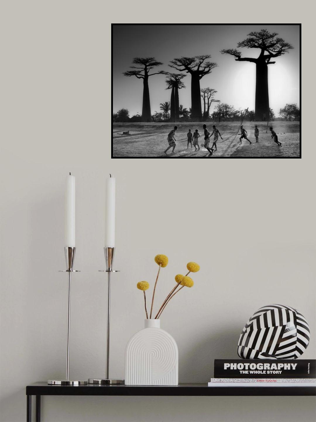 Soccer at sunset Poster och Canvastavla