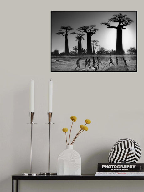 Soccer at sunset Poster och Canvastavla