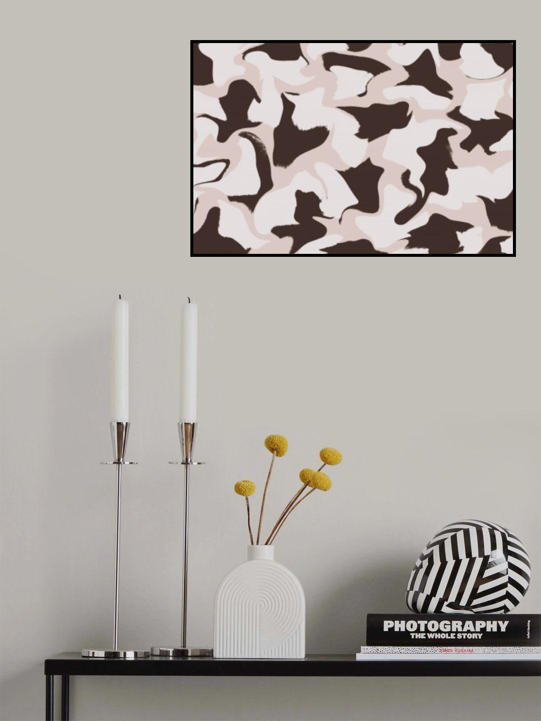 White And Brown Whipped Pattern Poster och Canvastavla