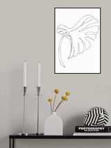 Monstera Bent White Poster och Canvastavla