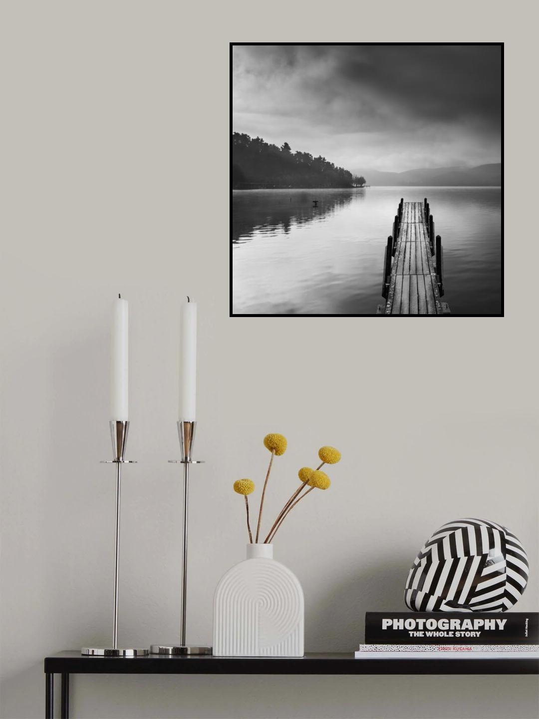 Lake view with Pier II Poster och Canvastavla