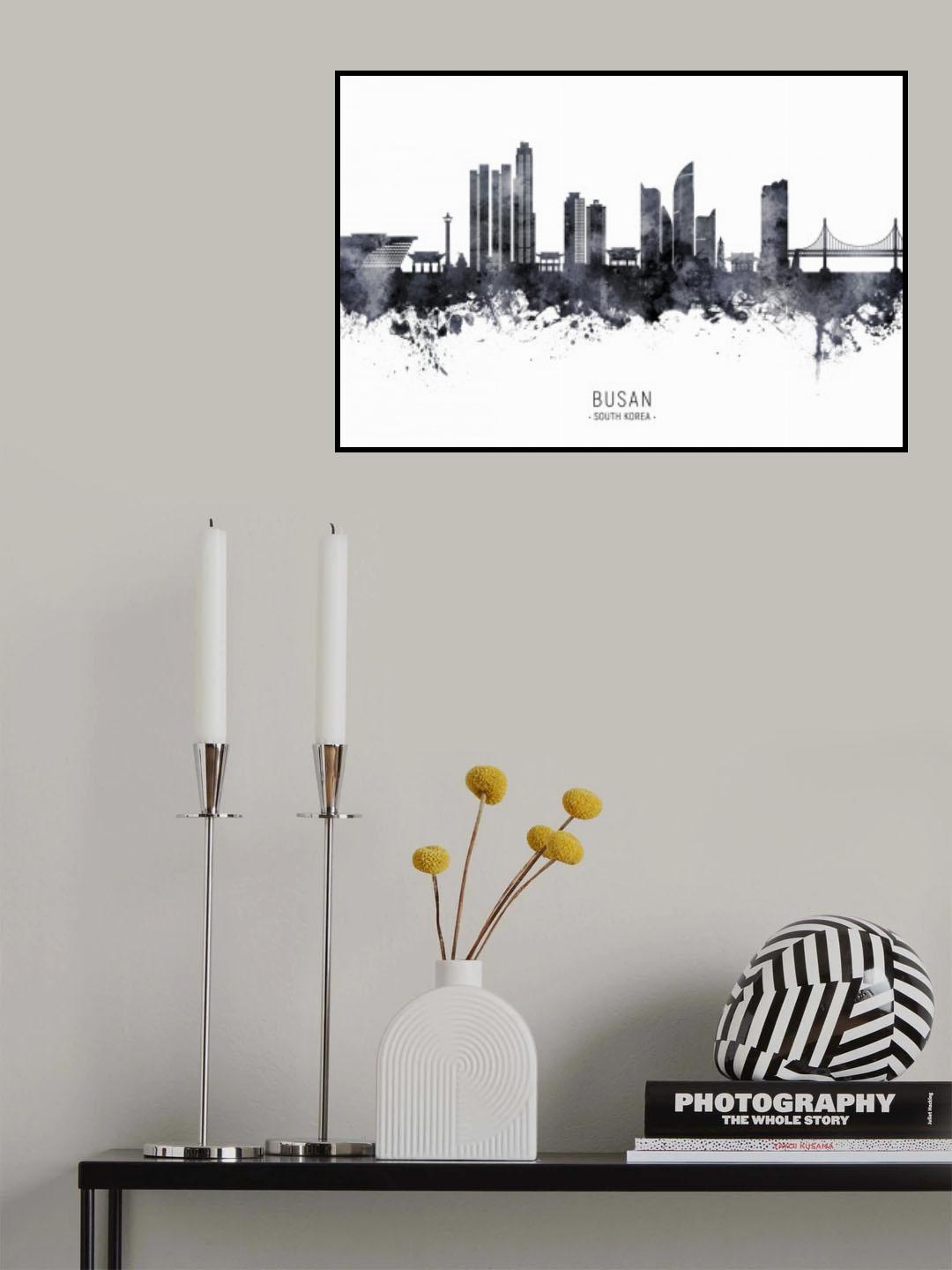 Busan Skyline South Korea Poster och Canvastavla