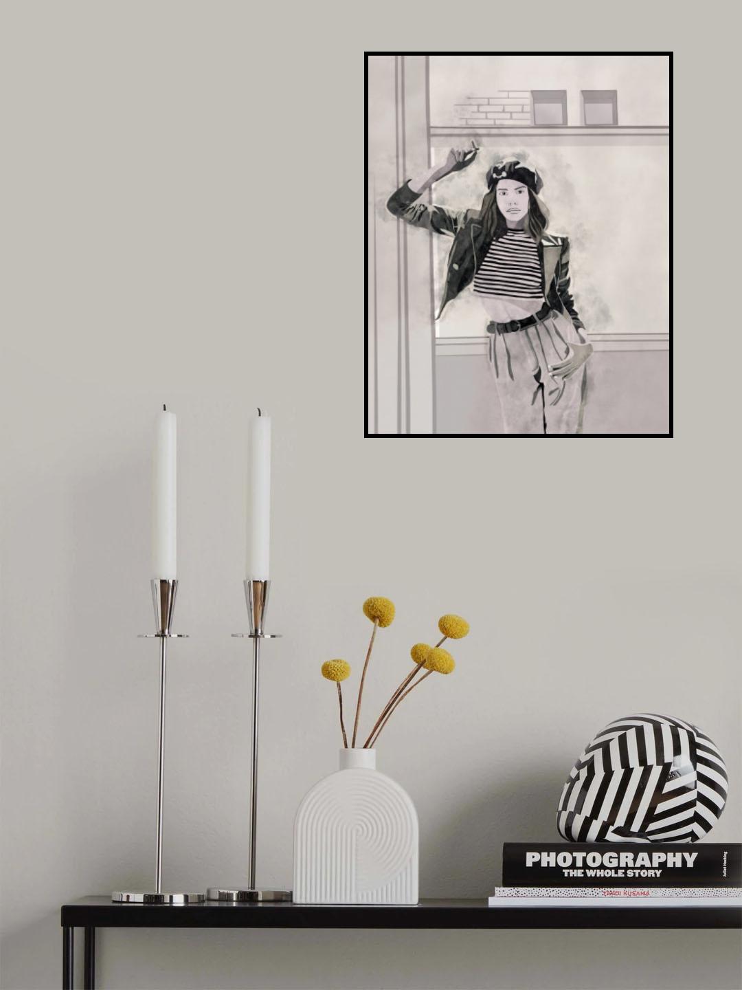 Smoking Woman 4x5 Print By Bohonewart Poster och Canvastavla