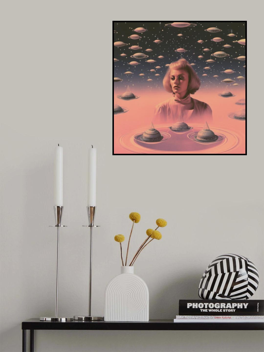 Pink Space Barbie Collage Art Poster och Canvastavla