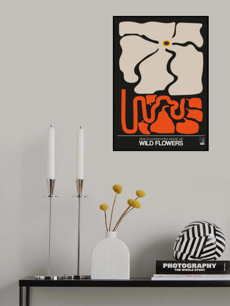 The Illustrated Book Of Wild Flowers Vol.1 Grey Poster och Canvastavla