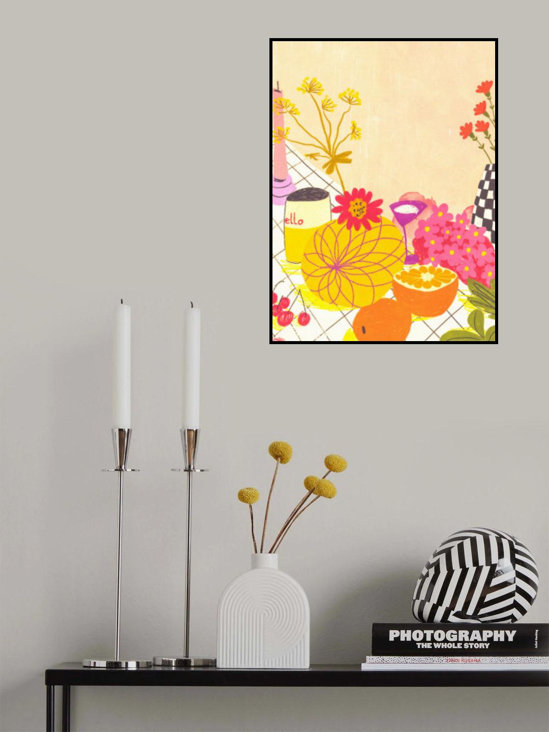 Citrus and flowers Poster och Canvastavla