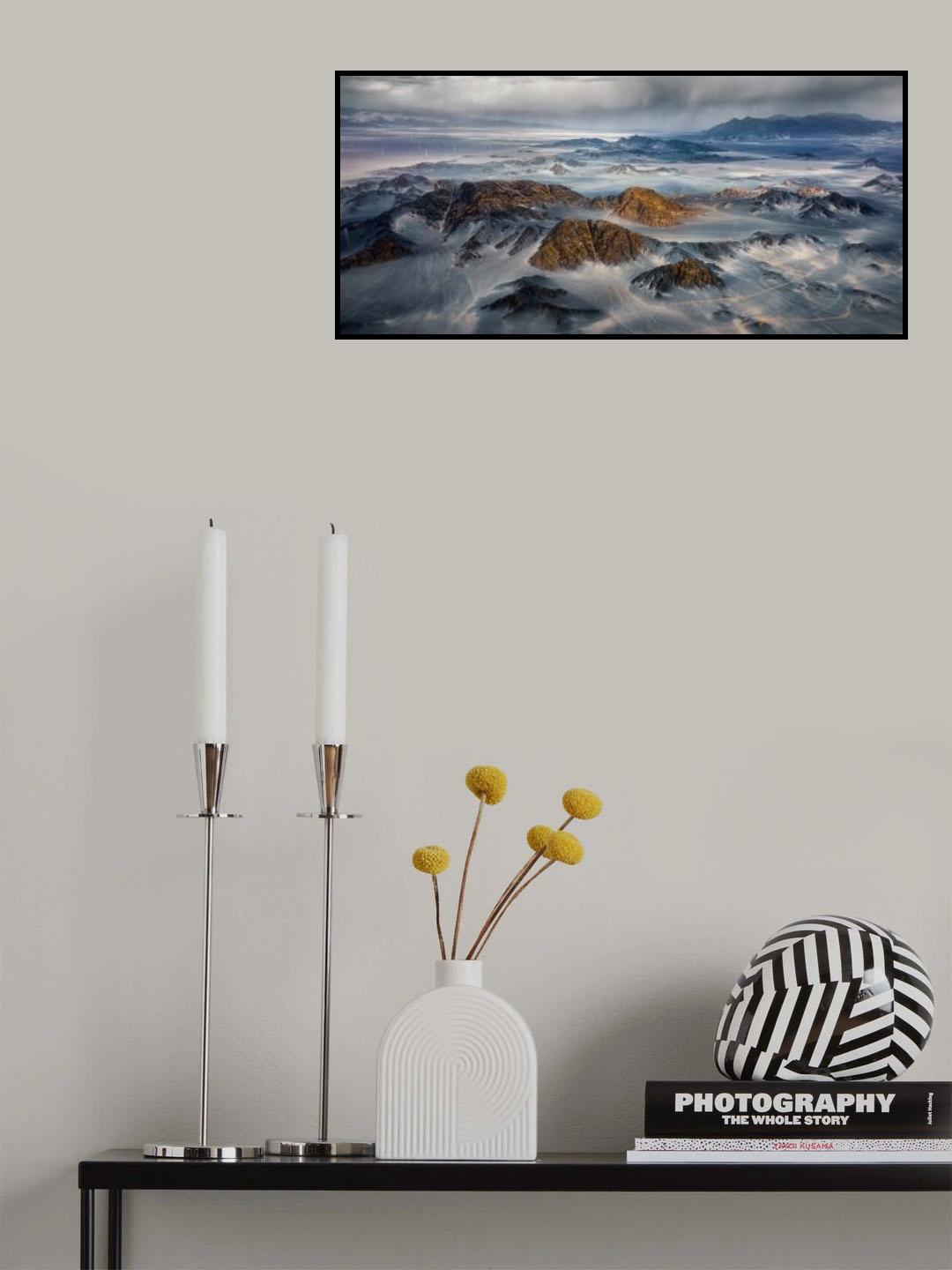 Black mountain is surging with wind and clouds Poster och Canvastavla