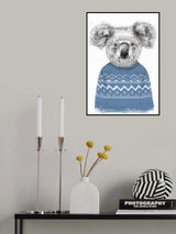 Winter koala (blue) Poster och Canvastavla
