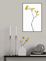 Flower Minimal Black and Gold 01 Poster och Canvastavla