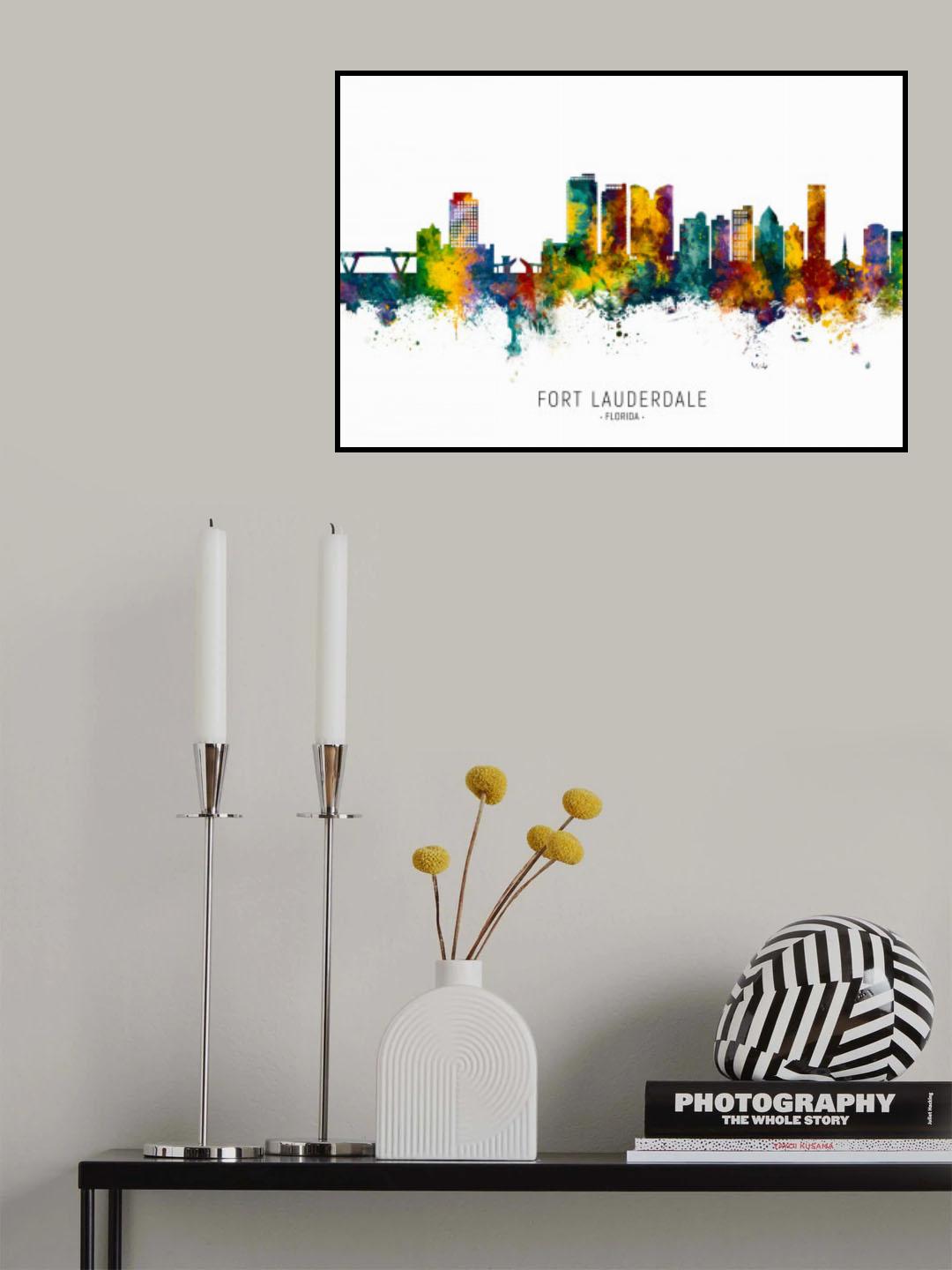Fort Lauderdale Florida Skyline Poster och Canvastavla