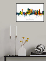 Fort Lauderdale Florida Skyline Poster och Canvastavla