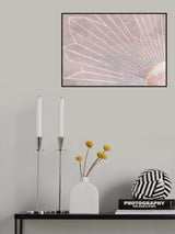 Gold geometric sun rays mural pink Poster och Canvastavla