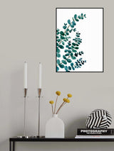 Teal watercolor eucalyptus II Poster och Canvastavla