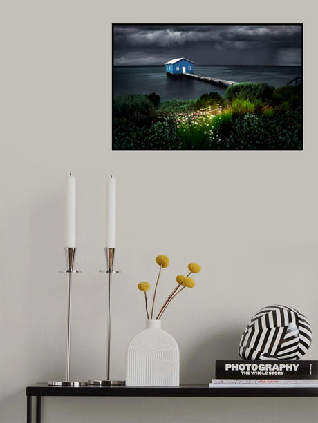 Boatshed with Approaching Storm Poster och Canvastavla