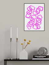 Pink Rectangle Chain Poster och Canvastavla