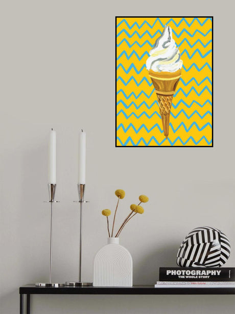 Ice Cream Yellow Zigzag Poster och Canvastavla